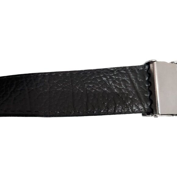 Danihlm Men's Black Leather Belt with Beautiful Silver Buckle Made in Bulgaria - Picture 8 of 8